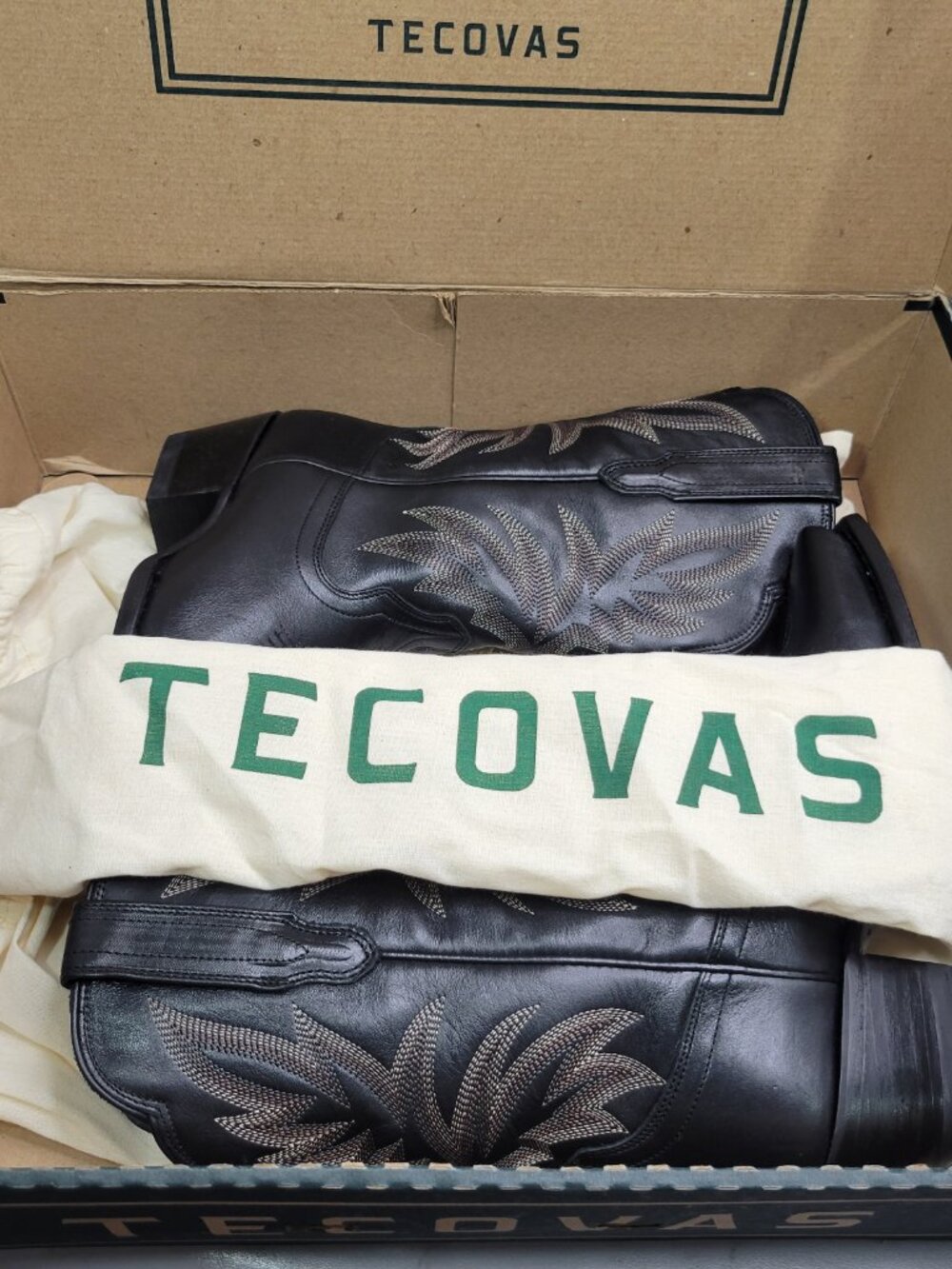 Tecovas the Sadie Women's Size US 8B Midnight Cowhide Cowgirl Boots - Picture 11 of 13